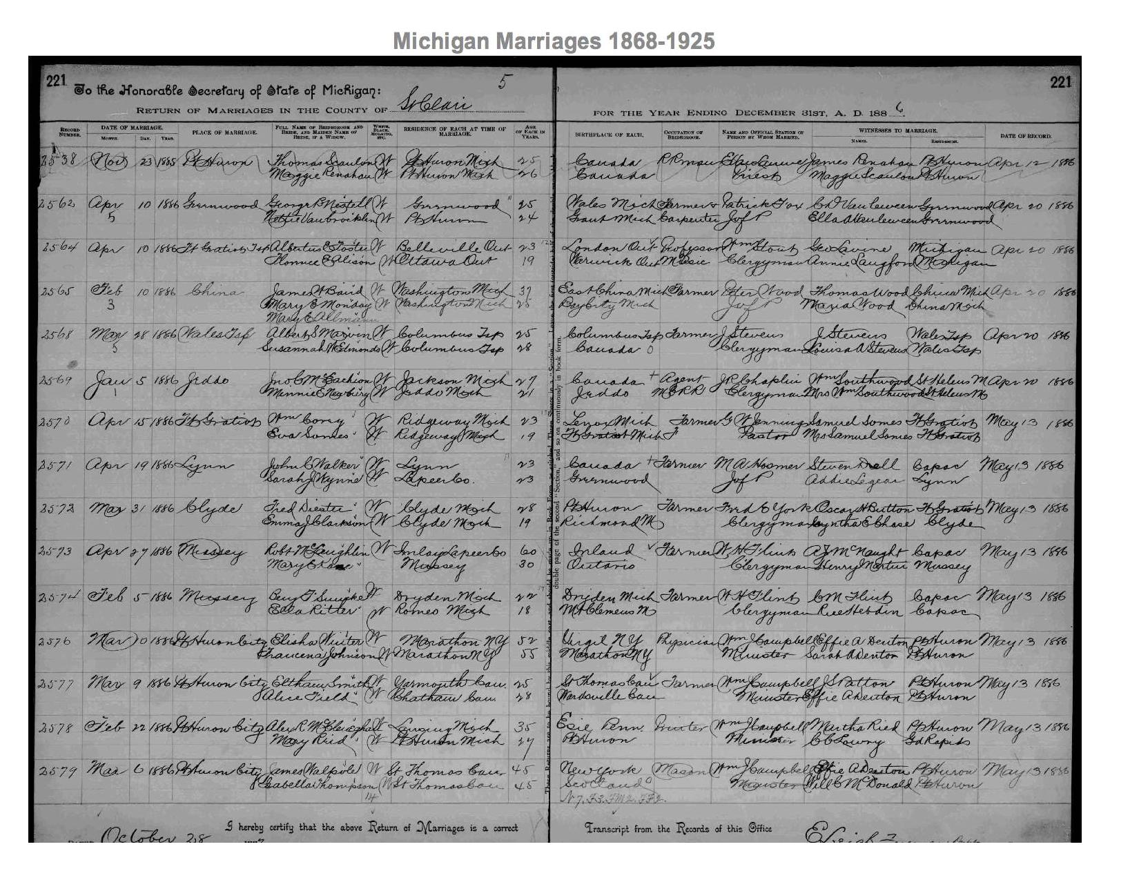 Marriage Register | George B Nestell - Nettie VanBrocklin